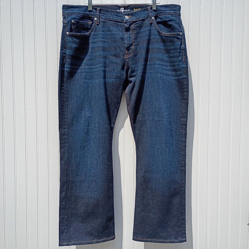 7 For All Mankind Jeans Men's 40 x 30 Brett Bootcut Straight Leg Blue Denim Dark